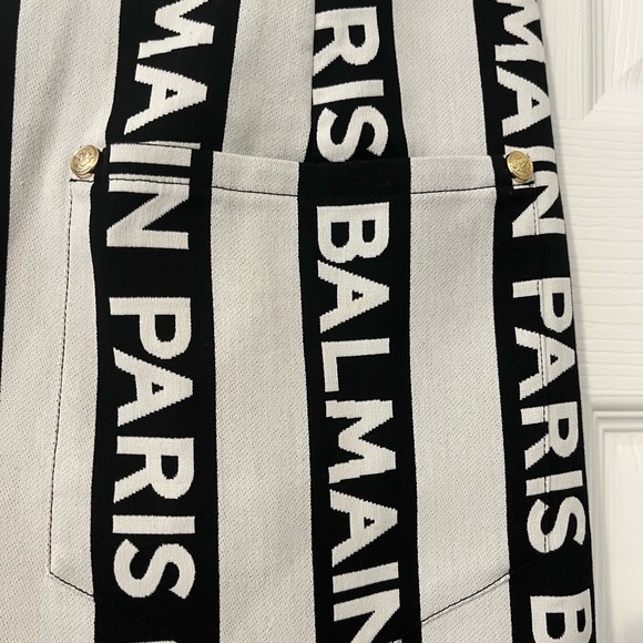Authentic Balmain Logo stripe trousers size 36 with gold button detail - Picture 3 of 8